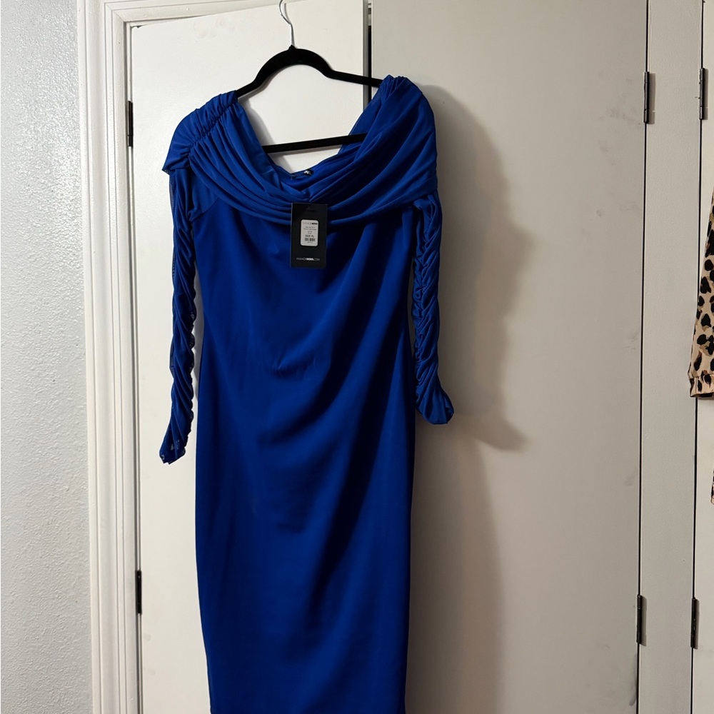 Fashion Nova Royal Blue Long Sleeve Dress